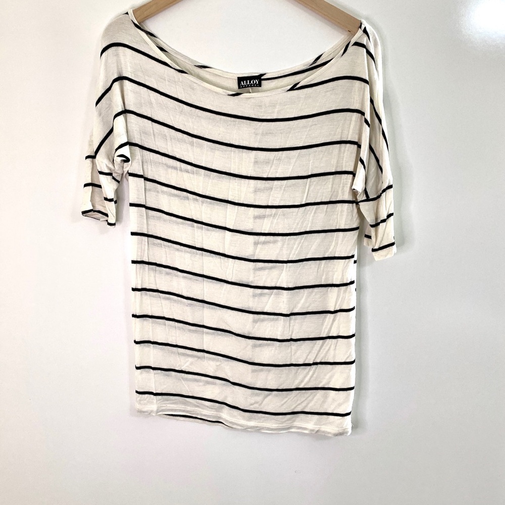 Alloy Apparel Striped Dolman Top Small